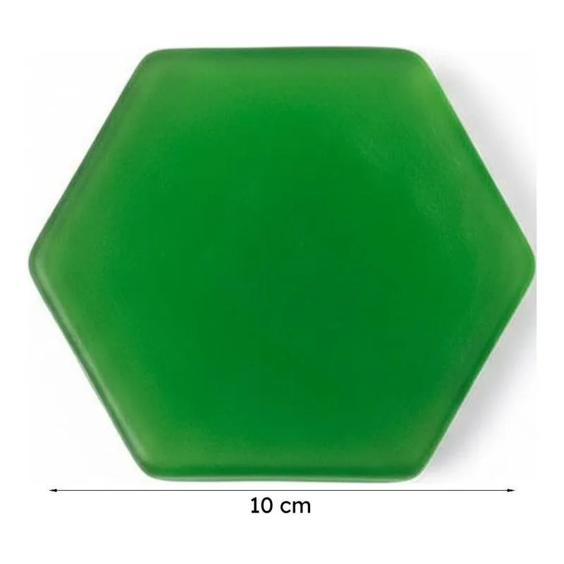 Glossy Hexa Glass Coaster (Green) - Set Of Four media 7