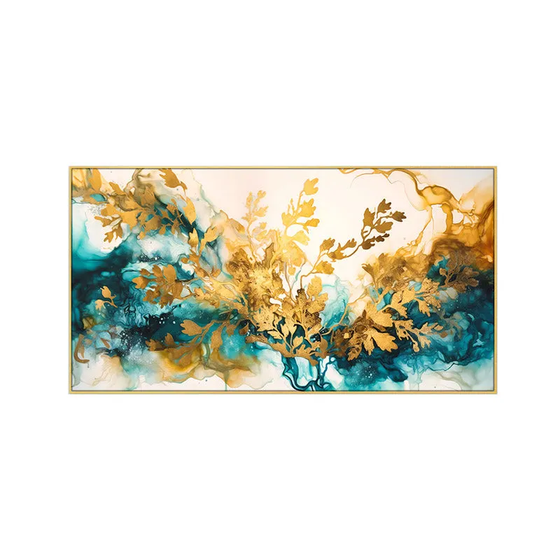 Aurora Abstract Gold Canvas Wall Painting media 3