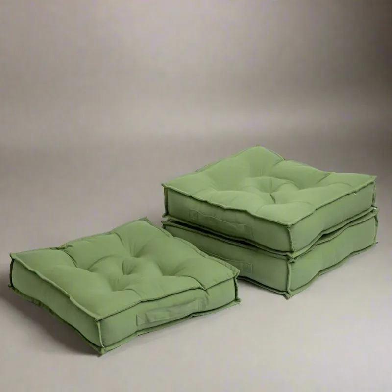 Tara Floor Cushion (Light Green) - Set Of Three media 1