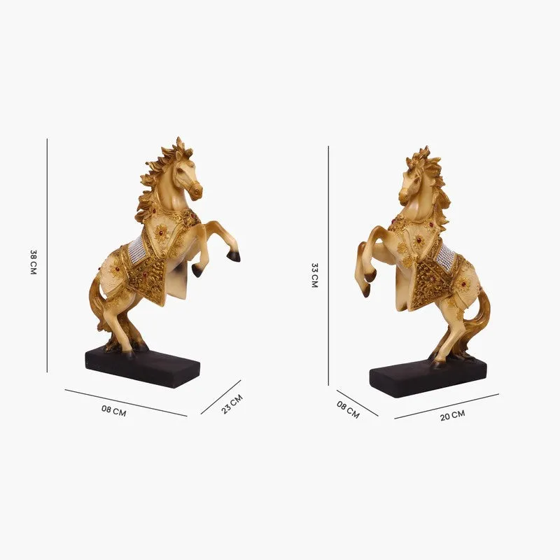 Regal Horse Polyresin Showpiece - Set Of Two media 6