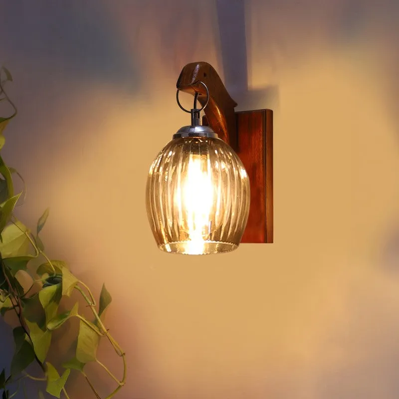 Warm Amber Decorative Glass Wall Lamp media 5