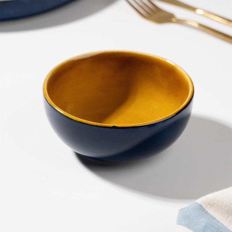 Golden Ceramic Dinner Set (Navy Blue) - 18 Piece Set media 10