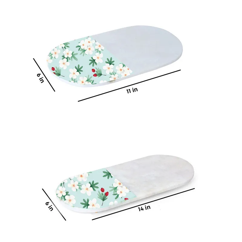 Ovelta Daisy Printed (Marble,Brass) Marble Platter - Set of Two media 5