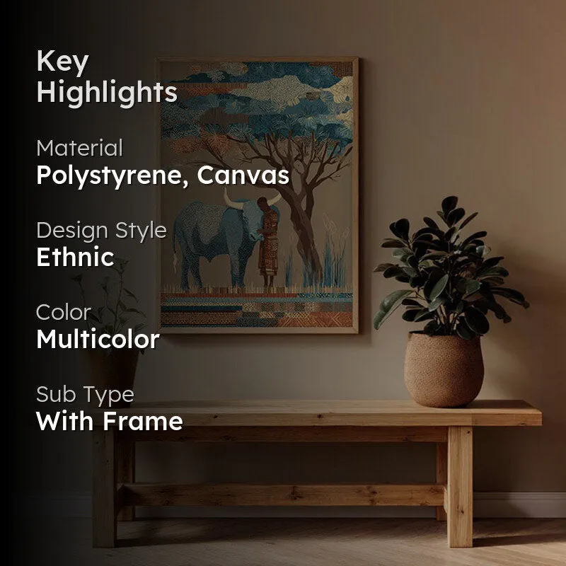 Prakriti Canvas Wall Painting With Brown Frame media 2