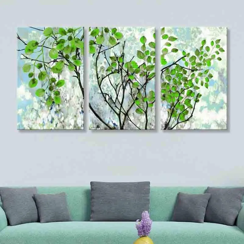 Foglia Poly Canvas Wall Art - Set of Three media 1