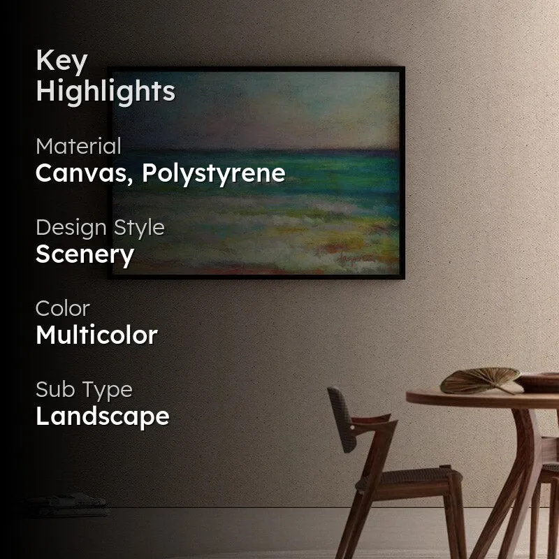 Waiting For Sunset Canvas Wall Painting - Black Frame media 2