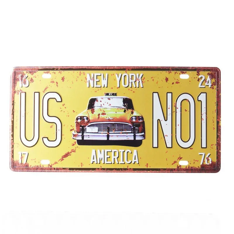 Taxi Us No1 Number Plate Metal Wall Accent media 3