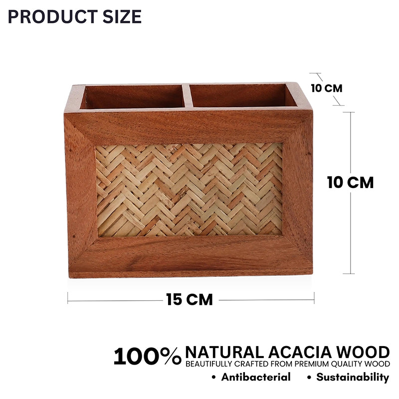 Pavone Wood Cutlery Holder media 8