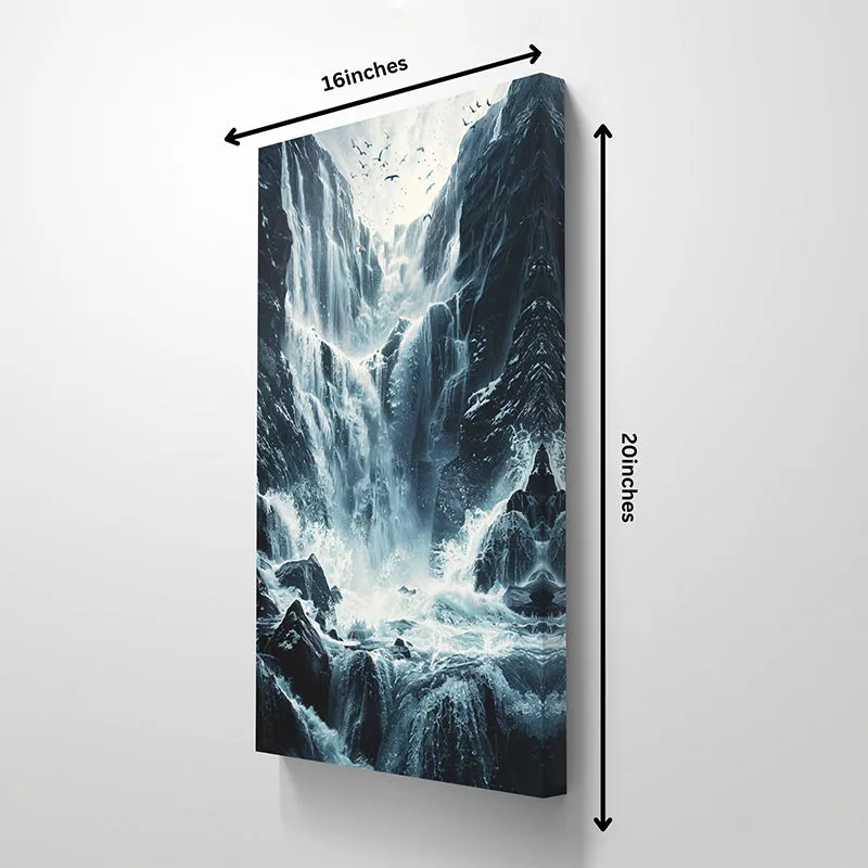Snowy Cascades Wall Painting media 5