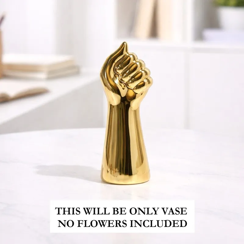 Hand Bouquet Vase - Gold media 4