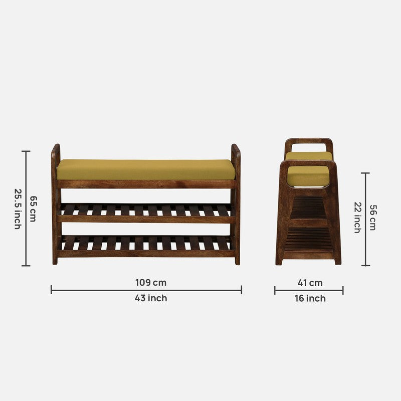 Sole Nest Mango Wood Shoe Rack - Yellow media 11