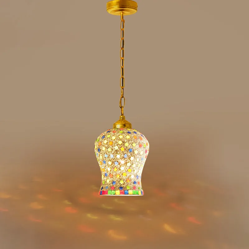 Mosaic Vibrance Metal & Glass Ceiling Lamp media 5