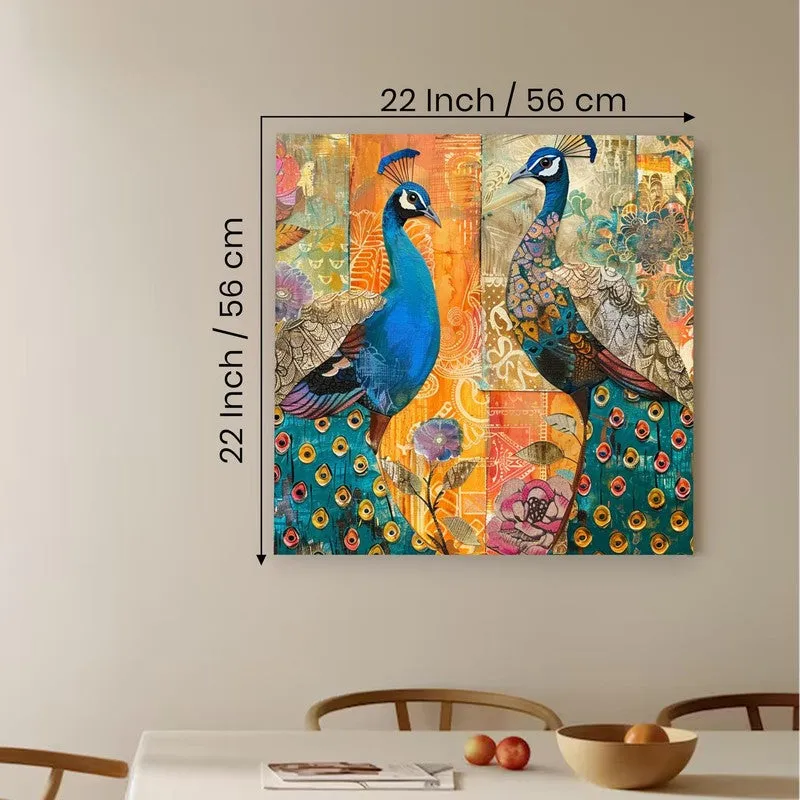 Peacock Harmony Canvas Wall Art media 9