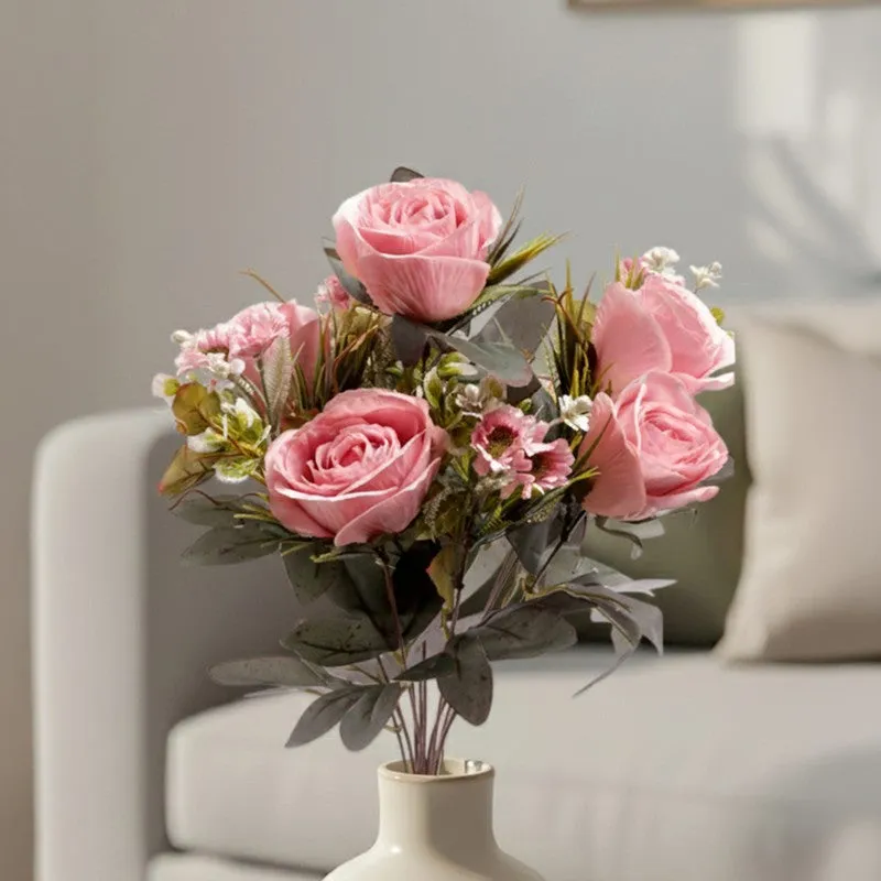 AarviDecor Velvet Rose Silk Artificial Flowers media 1