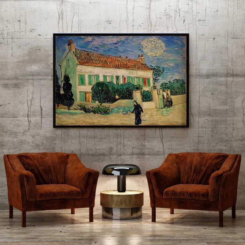 Whitehousenight By Vincent Van Gogh - Black Frame media 4
