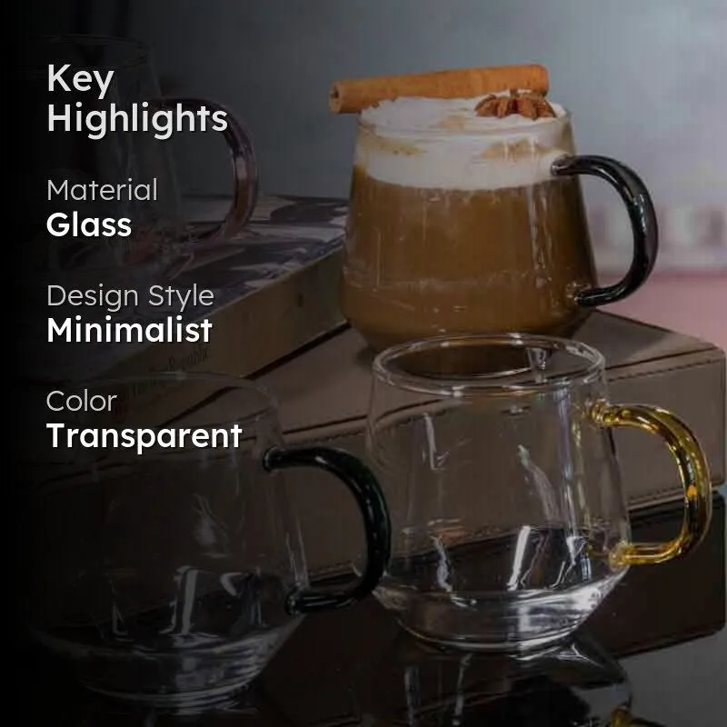 Mozaa Glass Cup (400 ML Each) - Set of Four media 2