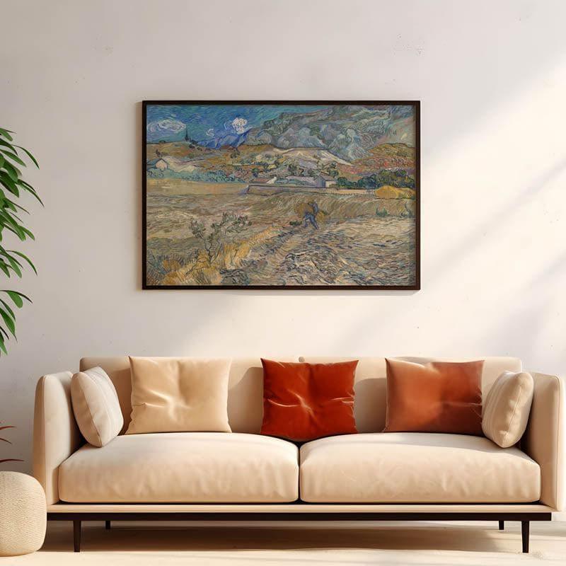 Landscape At Saint R?my By Vincent Van Gogh - Black Frame