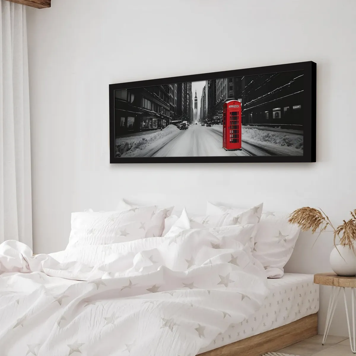 Scarlex Iconic Red Telephone Booth Wall Painting With Frame media 4