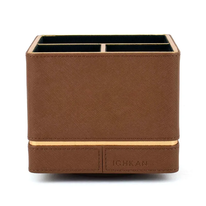 Ceastra Faux Leather Desk Organizer - Brown media 8