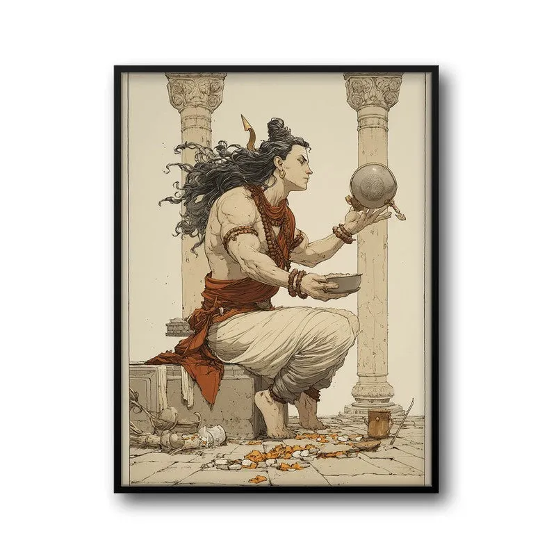 Lord Shiva with Kamandalu Divine I Archival Paper Wall Art media 7
