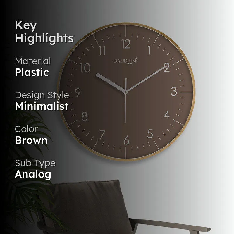 Benot Gold Analog Wall Clock - Brown media 2