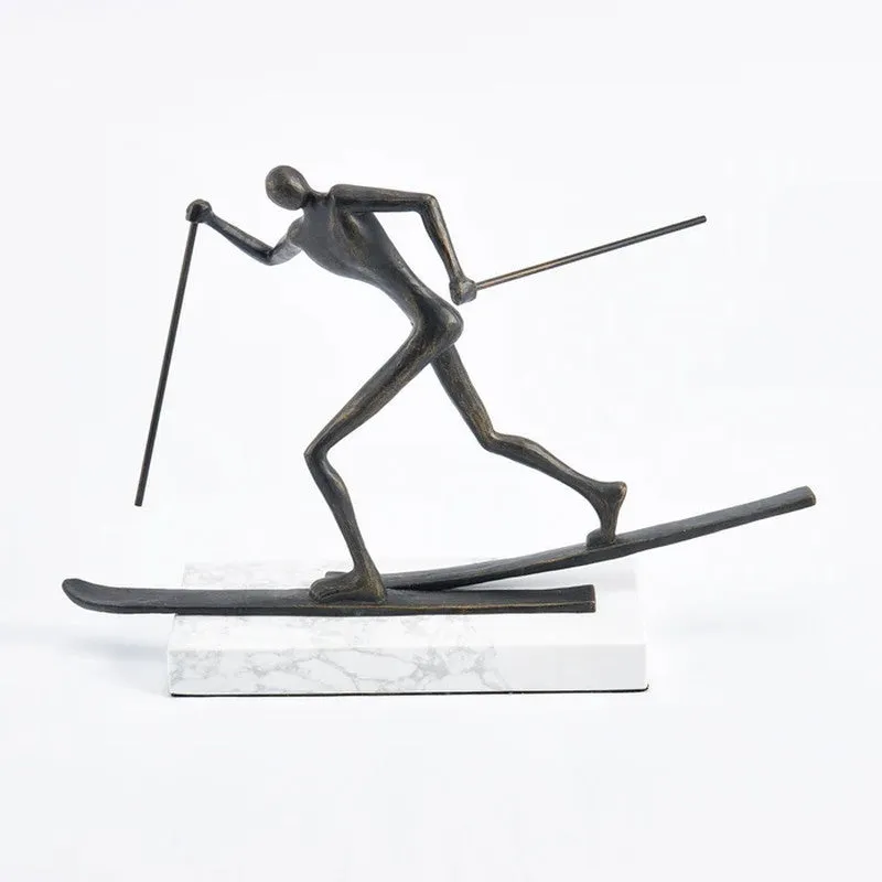 Obelique Form Marble & Alloy Showpiece media 4
