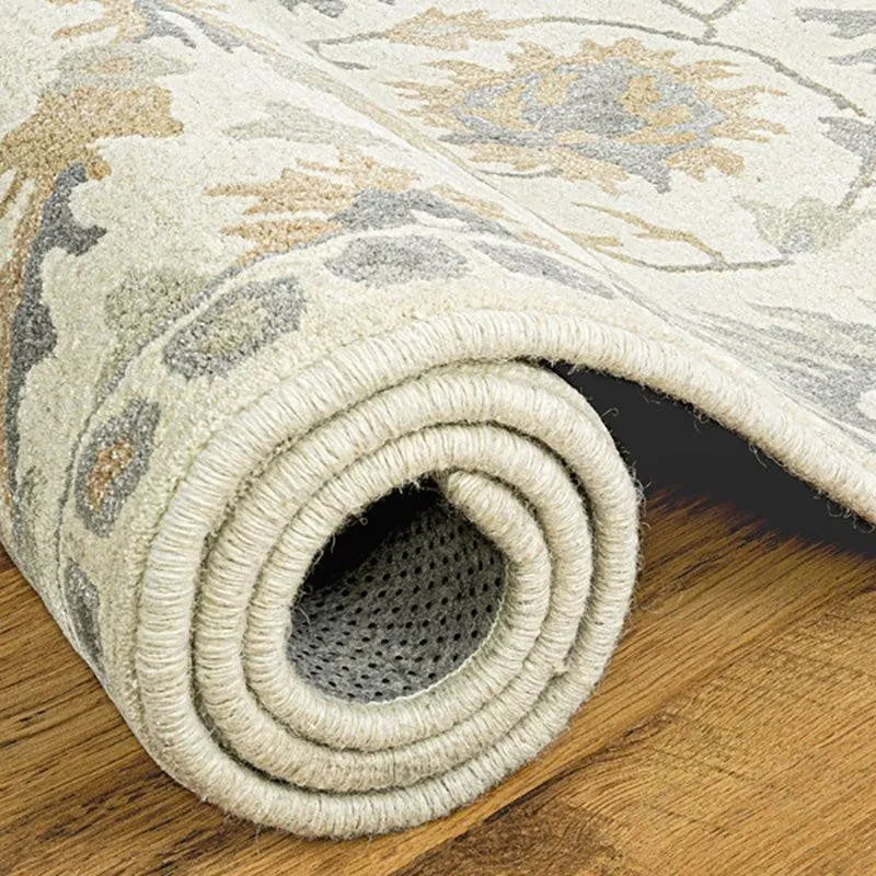 Awen Hand Tufted Ethnic Wool & Nylon Carpet - Ivory media 5