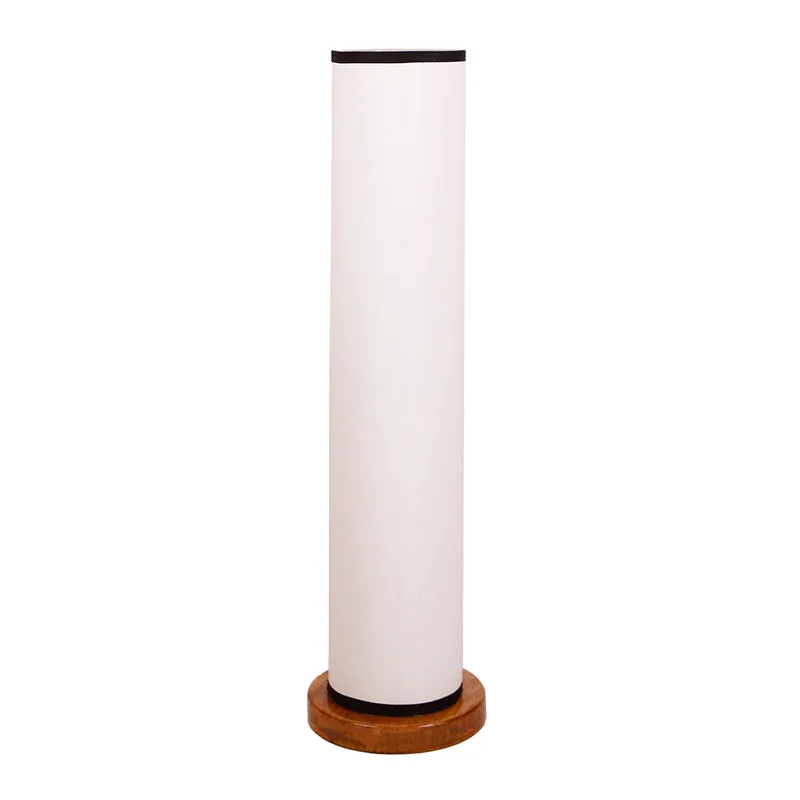 Agia Wooden Tower Floor Lamp With Jute Shade - Black & White media 3