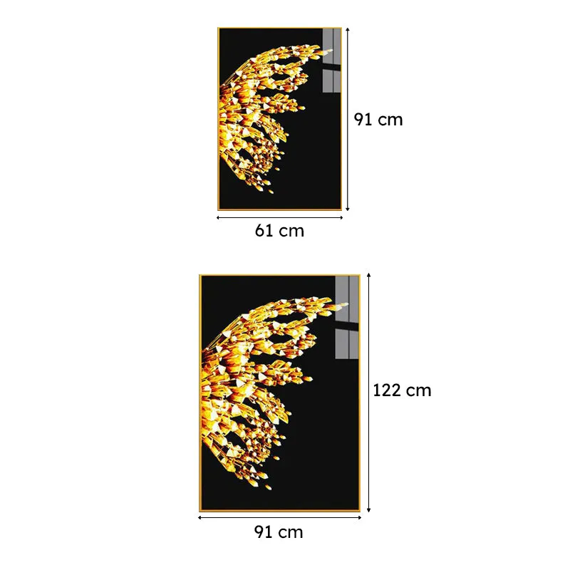 Eclipse & Gold Modern Canvas Wall Art With Frame (Gold) - Set Of Two media 7