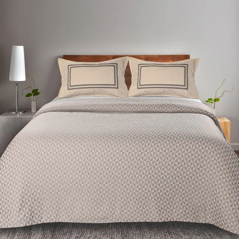 Prism Play Cotton Bedsheet (Grey) - 224 TC media 3