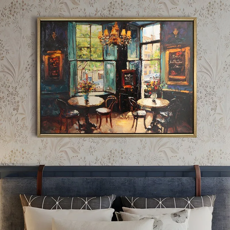 Bistro Table Canvas Wall Painting With Frame media 5