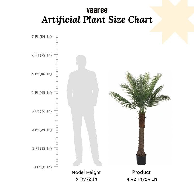 Faux Tropical Areca Plant With Black Plastic Pot - 4.92 ft media 7