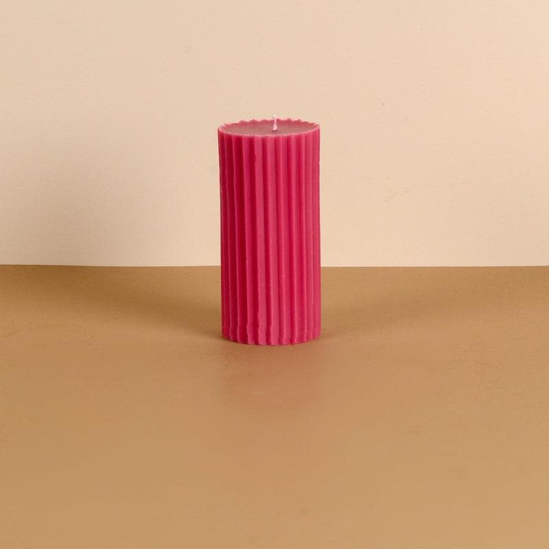 Pink Meadows Ribbed Pillar Scented Candle media 4