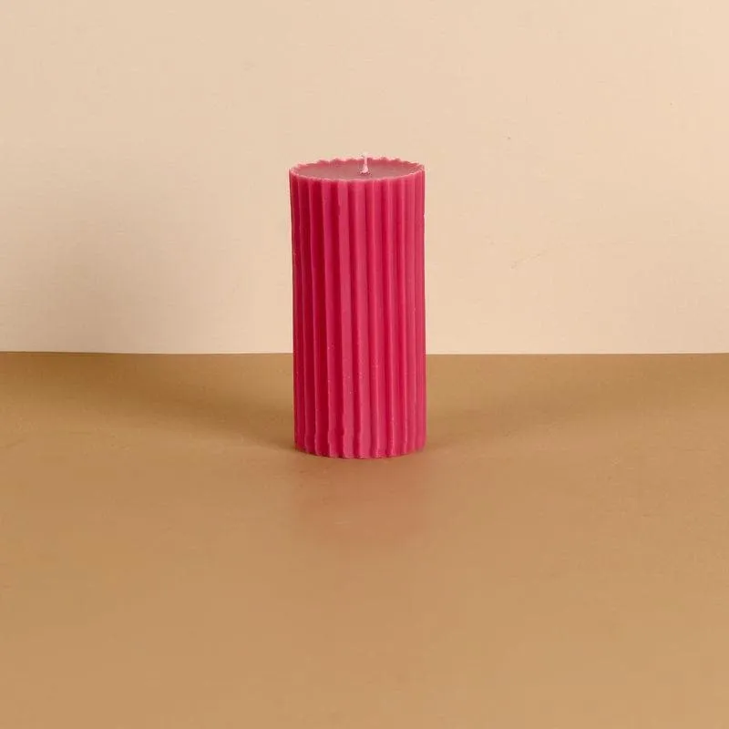 Pink Meadows Ribbed Pillar Scented Candle media 4