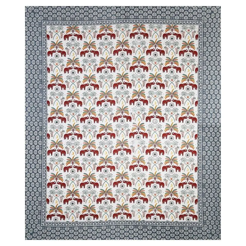Devesha Ethnic Cotton Bedsheet s(Blue) - 144 TC media 5