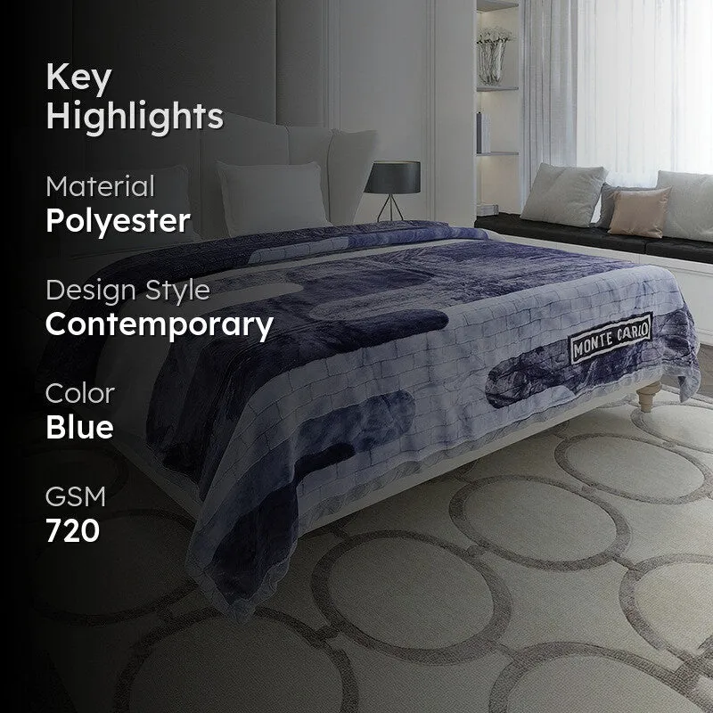 Monte Carlo Midnight Mirage Blanket (Blue) - 720 GSM media 2