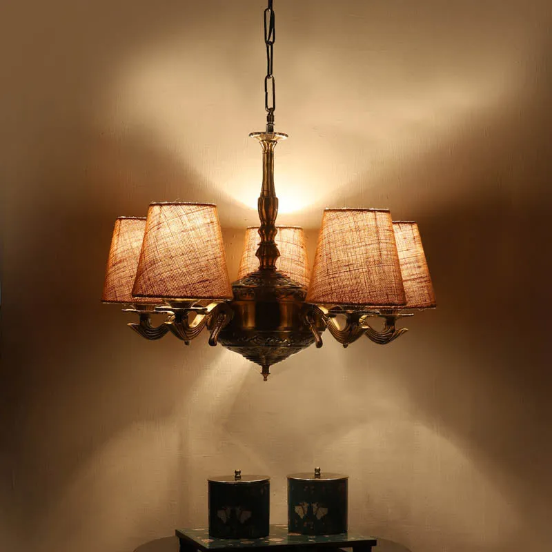 Fiora Conical Golden Antique Ceiling Lamp media 1