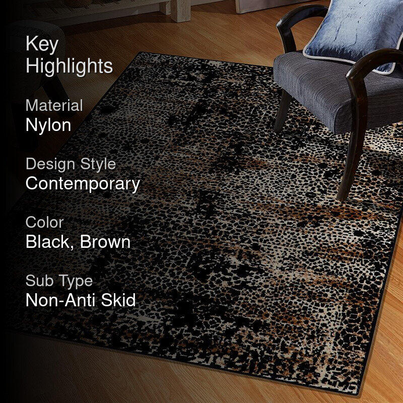 Alda Non-Anti Skid Nylon Dhurries - Black & Brown media 2