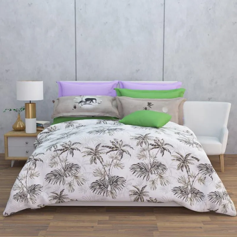 Tropical Paradise Cotton Bedsheet (Buff) - 180 TC media 4