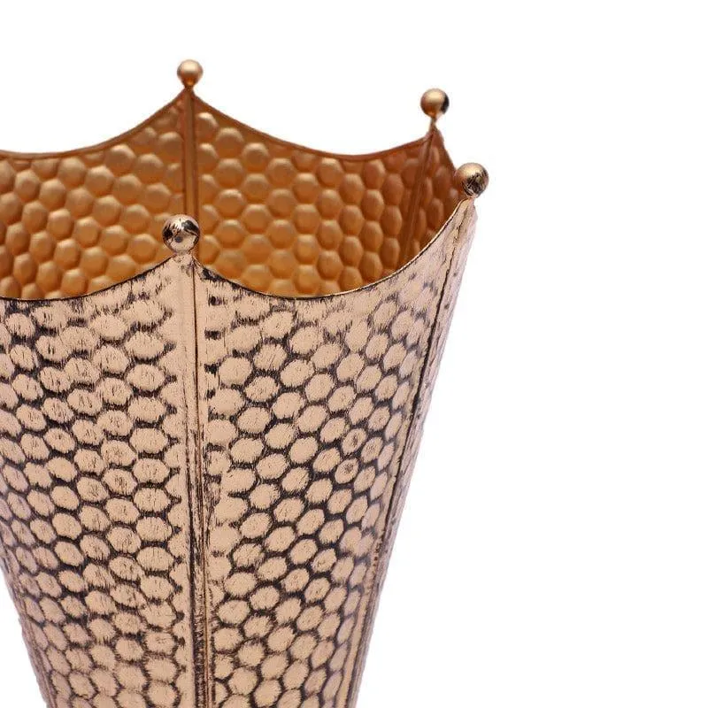 Crown Cast Planter (Gold) - Set Of Three - 6