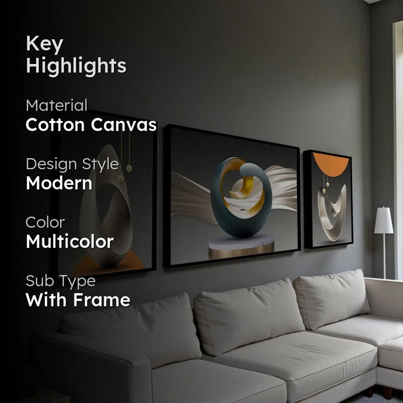 Gia Canvas Wall Art With Frame - Set Of Three media 2