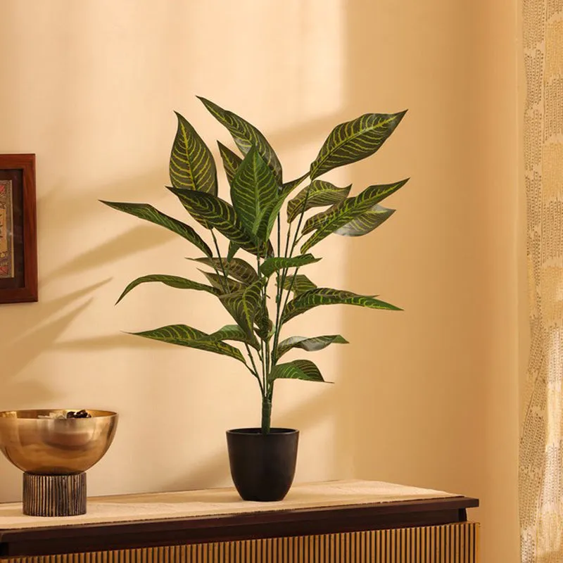 Artificial Croton Plant With Pot - 2 ft media 2