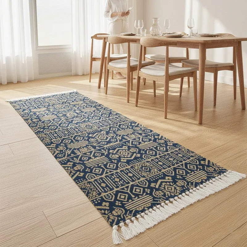 Indigo Geometric Runner Rug media 6
