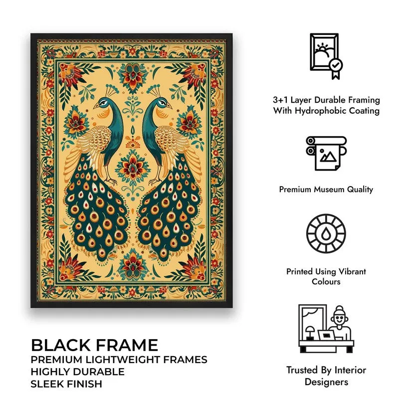 Mayura Folk Art Canvas Wall Painting With Black Frame media 11