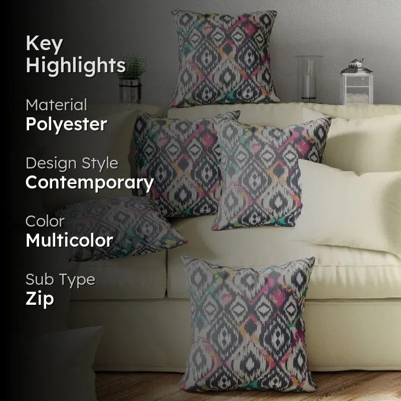 Jigo Printed Cushion Cover - Set Of Five media 2