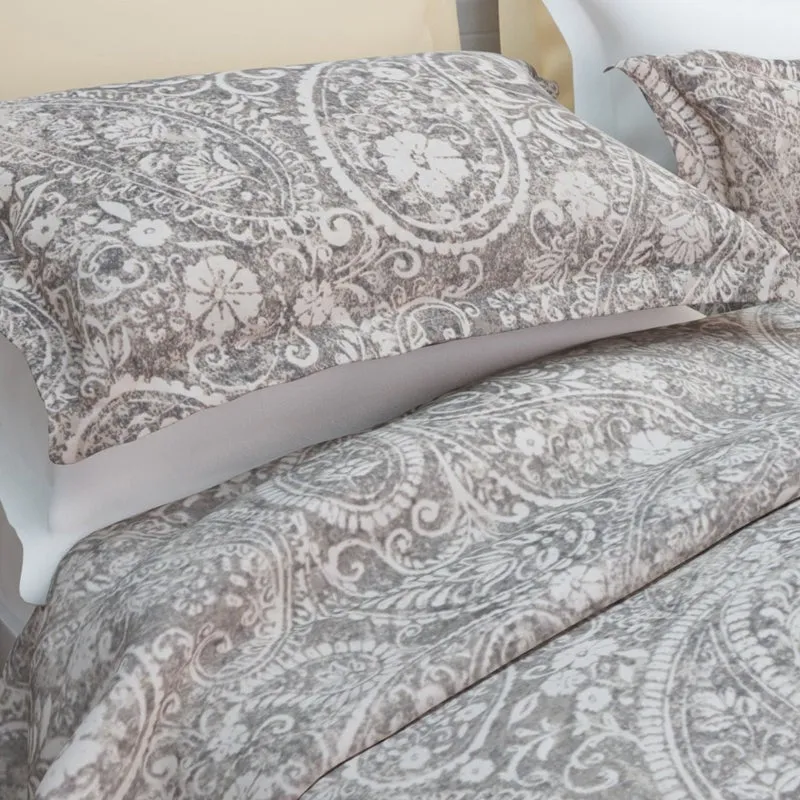 Paisley Nights Cotton Bedsheet (Beige, Grey) - 144 TC media 6