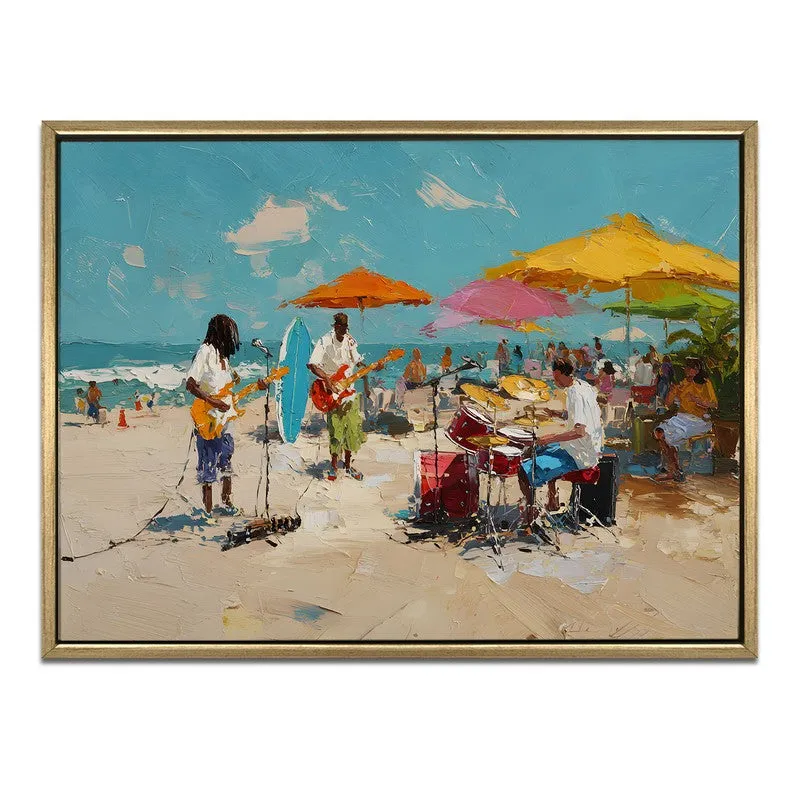 Beach Rhythm Canvas Wall Painting With Frame media 3