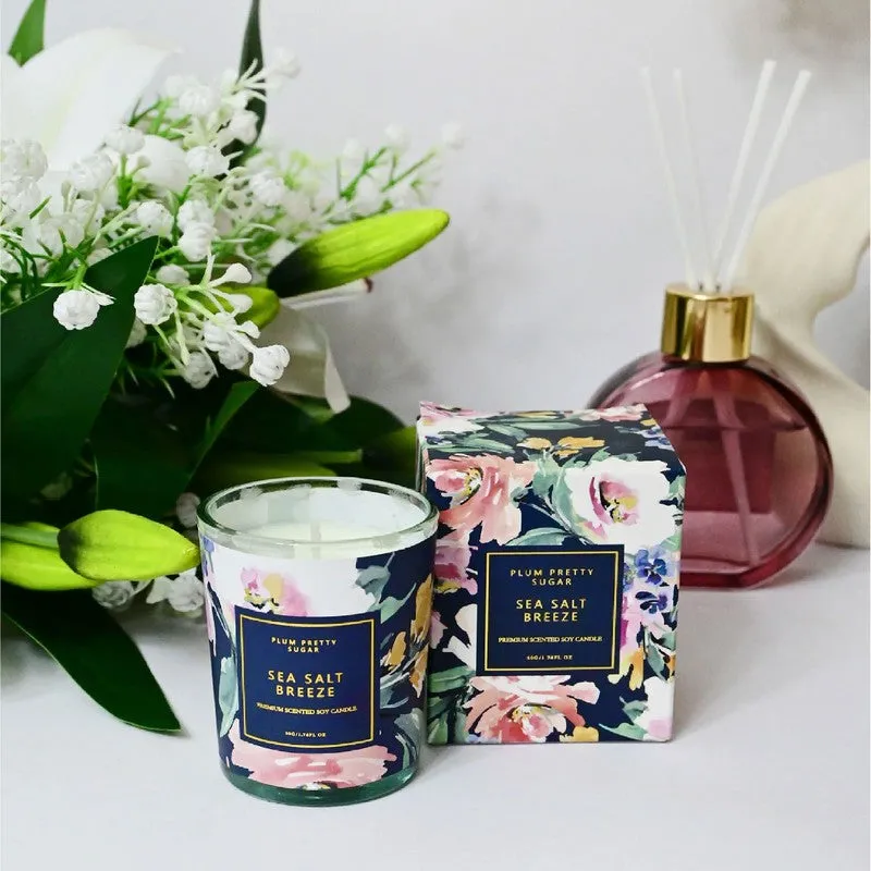 Sea Salt Scented Candle Glass Jar - Set Of Two media 5