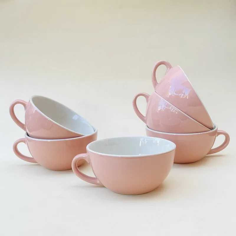 Latte Ceramic Tea Cup (240 mL Each) - Set Of Six media 5