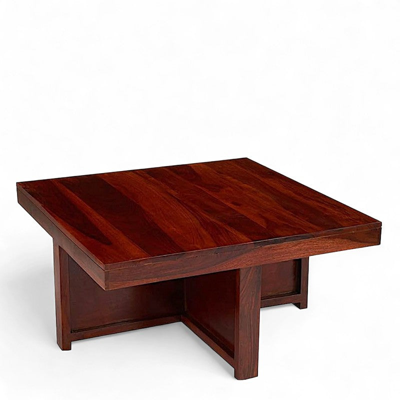 Evrino Sheesham Wooden Center Table with Stools and Cushions (Deep Brown) - Nine Piece Set media 7